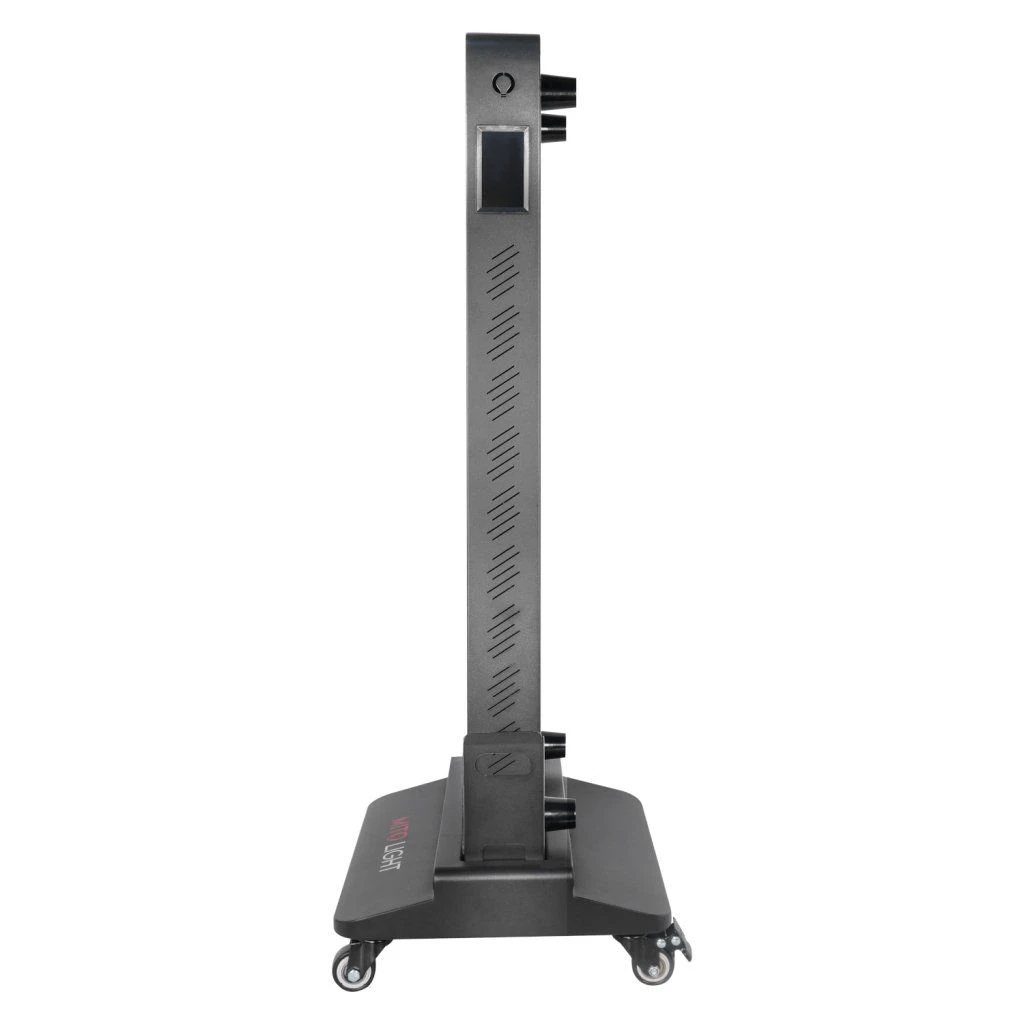 stojan-mito-light-floor-stand-5-0-10 MITO LIGHT® Floor Stand 5.0 – bočný pohľad na stojan s pevnou kovovou konštrukciou a kolieskami