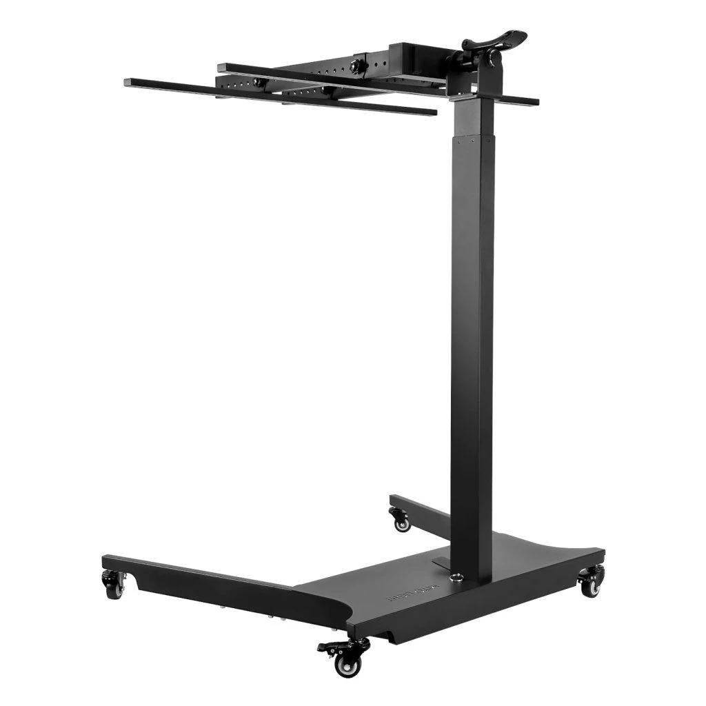 stojan-mito-light-lift-stand-max-12 MITO LIGHT® Lift Stand Max – celkový pohľad na manuálny stojan s rozšírenou základňou a kolieskami s brzdou